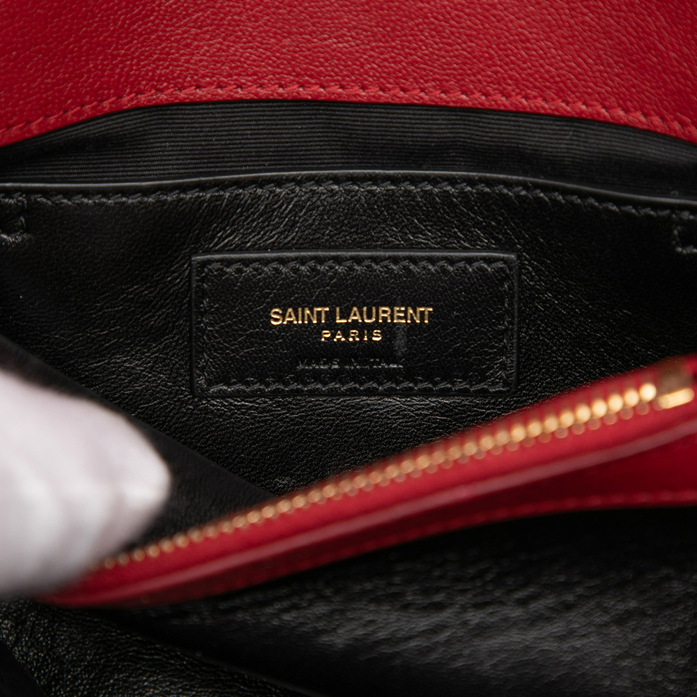 Pre-Loved Saint Laurent Medium Chevron Sheepskin Monogram College Satchel - Picture 5 of 7